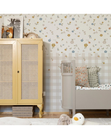 Papier peint enfant Boho meadow and check