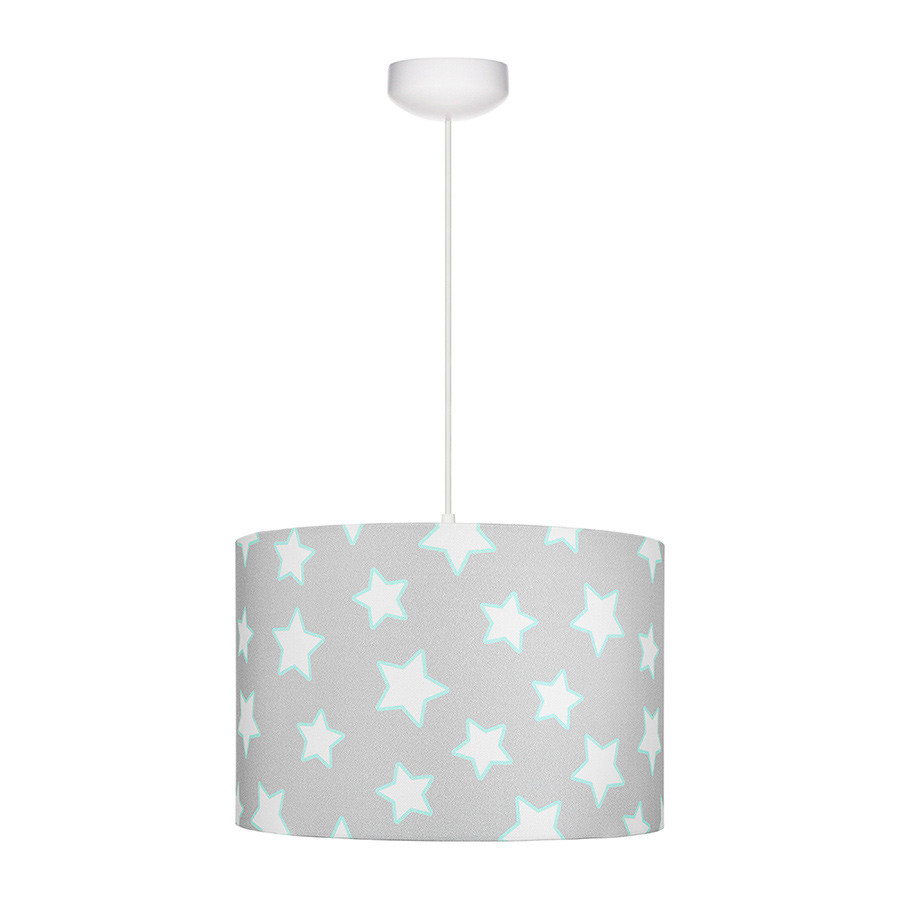 suspension gris motif étoiles suspension gris motif étoiles