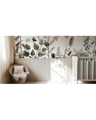 Papier peint enfant Hummingbird Hedge - Kikki Belle