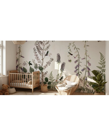 Papier peint enfant Hummingbird Hedge - Kikki Belle