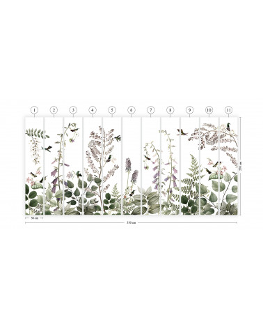 Papier peint enfant Hummingbird Hedge - Kikki Belle