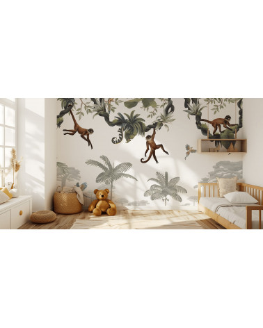 Papier peint enfant Cheeky Monkeys - Kikki Belle