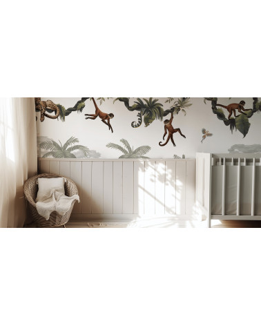 Papier peint enfant Cheeky Monkeys - Kikki Belle