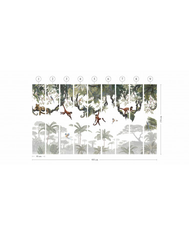 Papier peint enfant Cheeky Monkeys - Kikki Belle