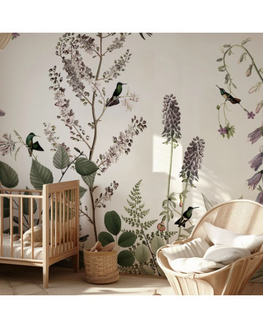Papier peint enfant Hummingbird Hedge - Kikki Belle