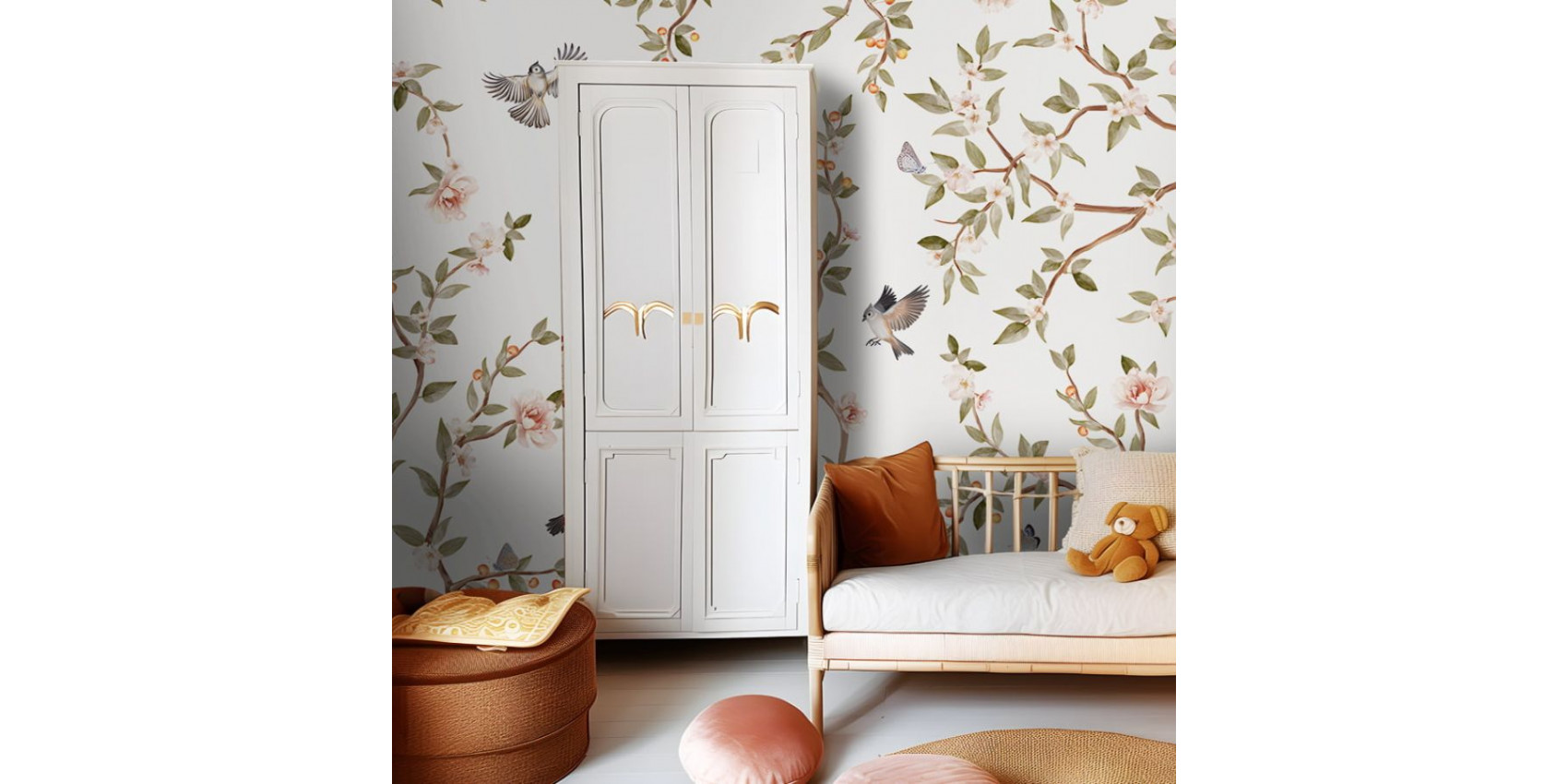Papier peint enfant Summer roses - Kikki Belle
