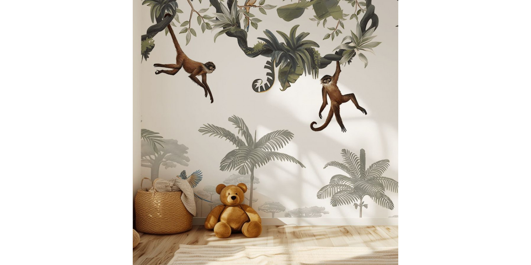 Papier peint enfant Cheeky Monkeys - Kikki Belle