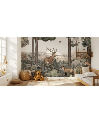 Papier peint enfant Forest Jive - kikki belle