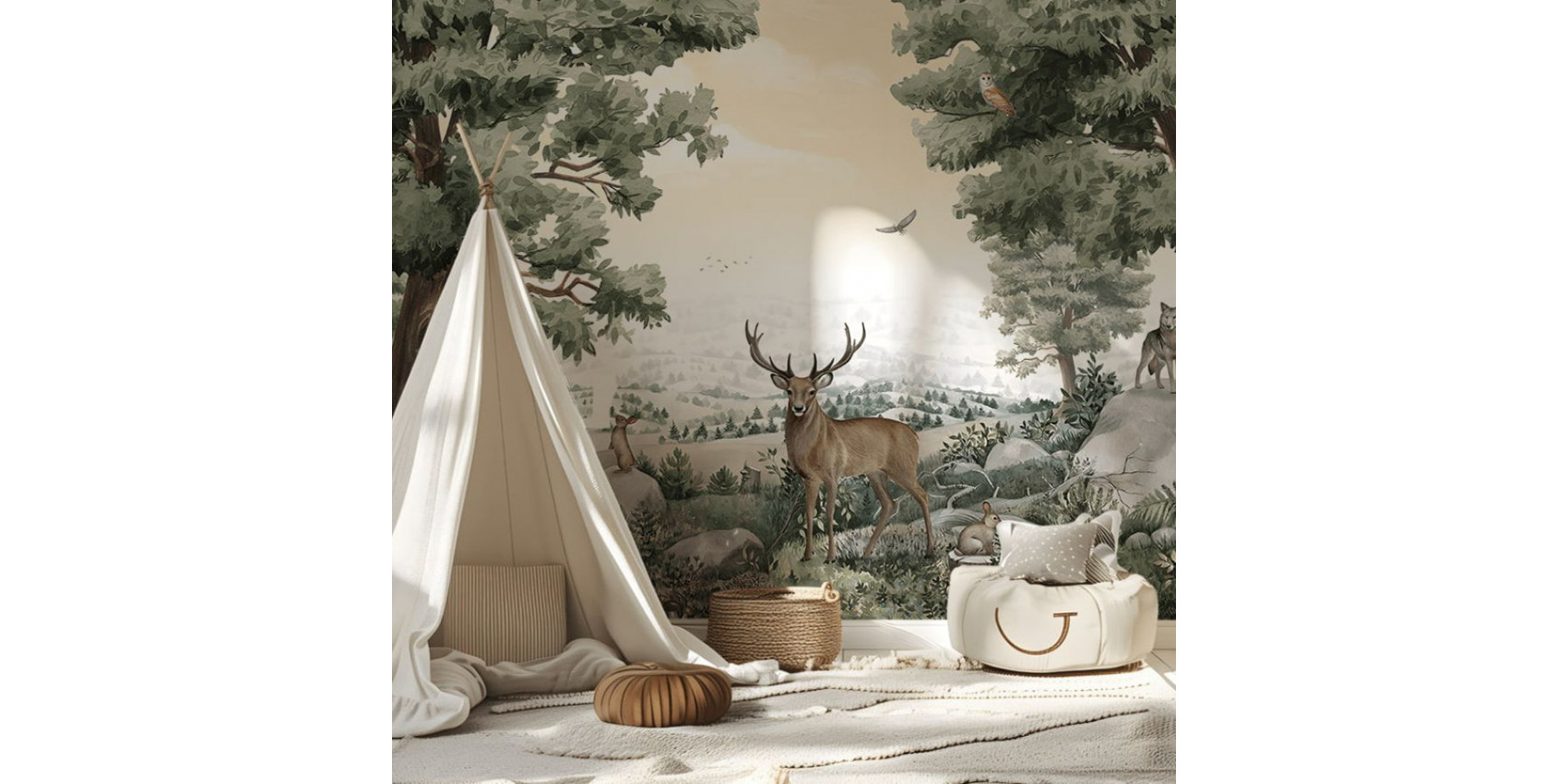 Papier peint enfant Forest Vista - kikki belle
