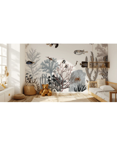 Papier peint enfant Roaring reef - white kikki belle