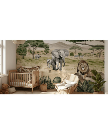 Papier peint enfant Savanne Secrets