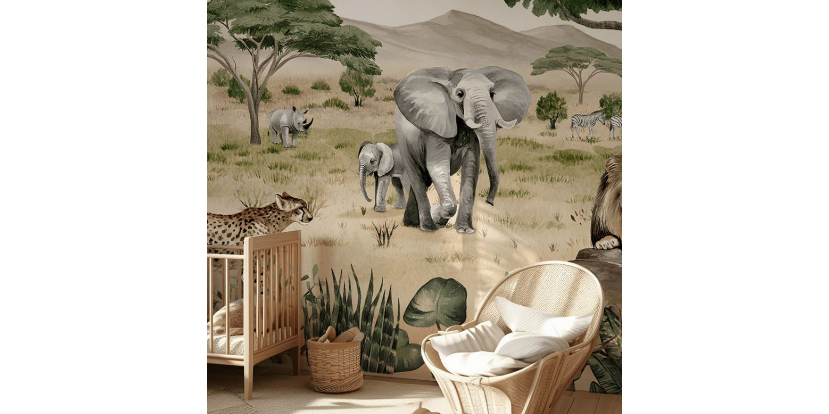 Papier peint enfant Savanne Secrets