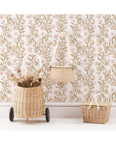 Papier peint enfant - Guirlandes de fleurs - Lilipinso