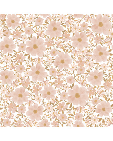 Papier peint enfant - les fleurs fond blanc - Lilipinso