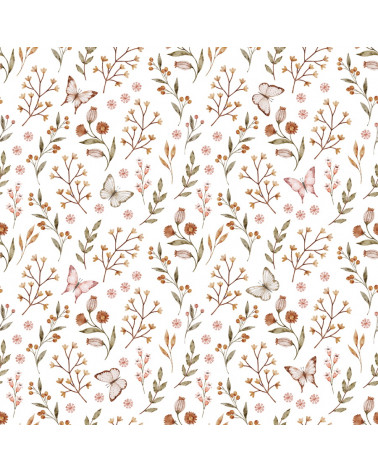 Papier peint enfant - papillons et fleurs - Lilipinso