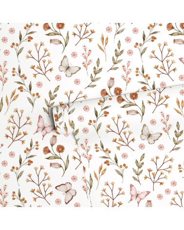 Papier peint enfant - papillons et fleurs - Lilipinso