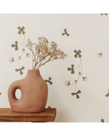 Papier peint enfant - Gomphrena fond crème