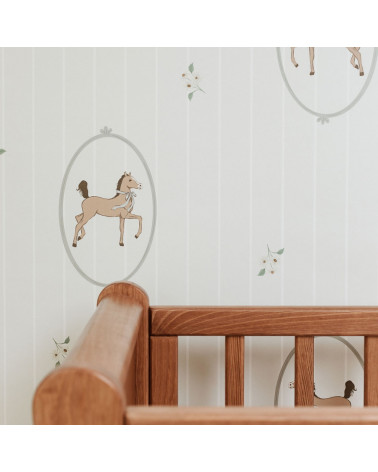 Papier peint enfant - Cheval à bascule