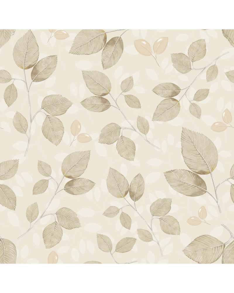 Papier peint enfant subtle beige leaves
