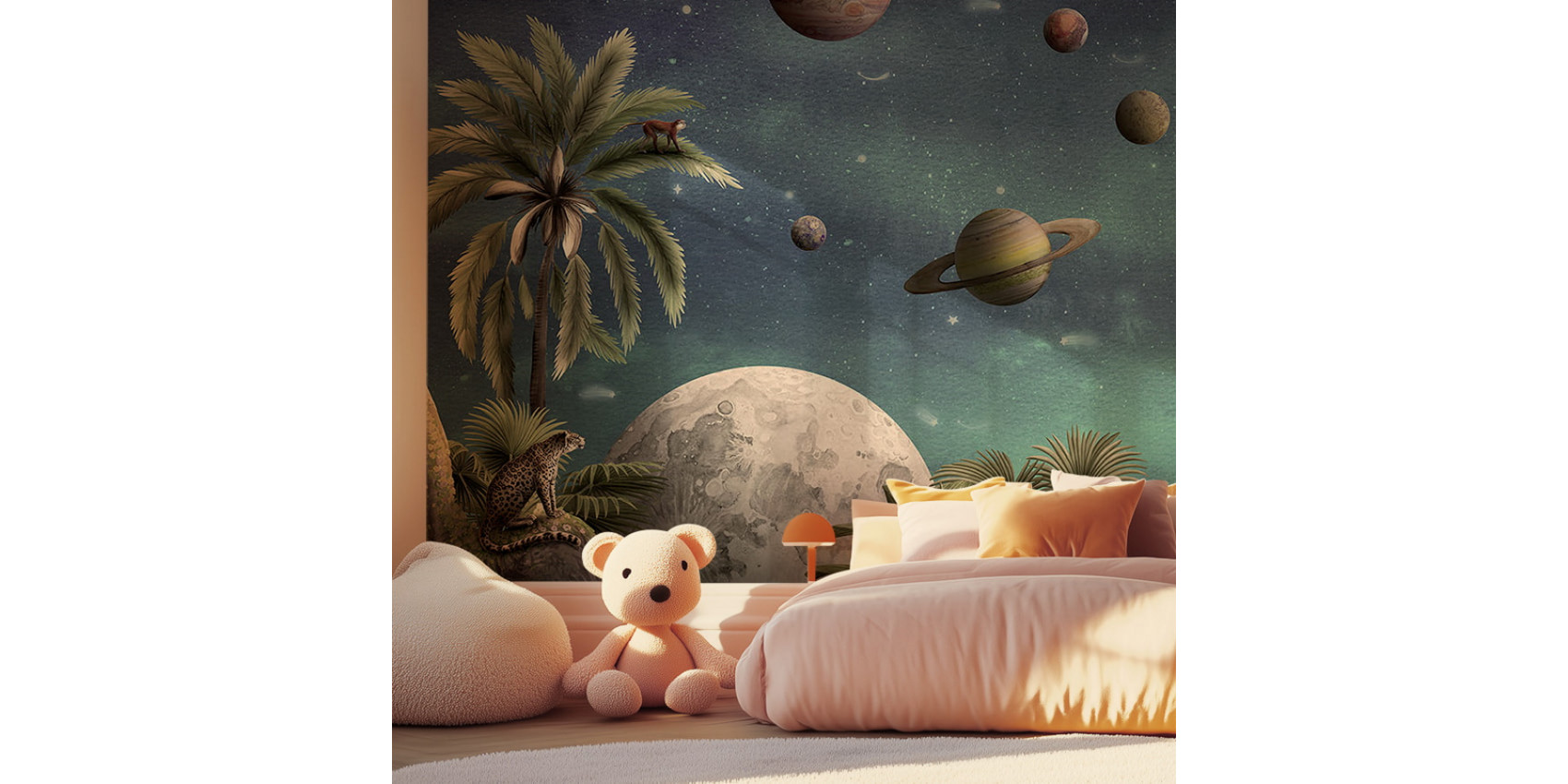 Papier peint enfant Pretty Planets - Kikki Belle