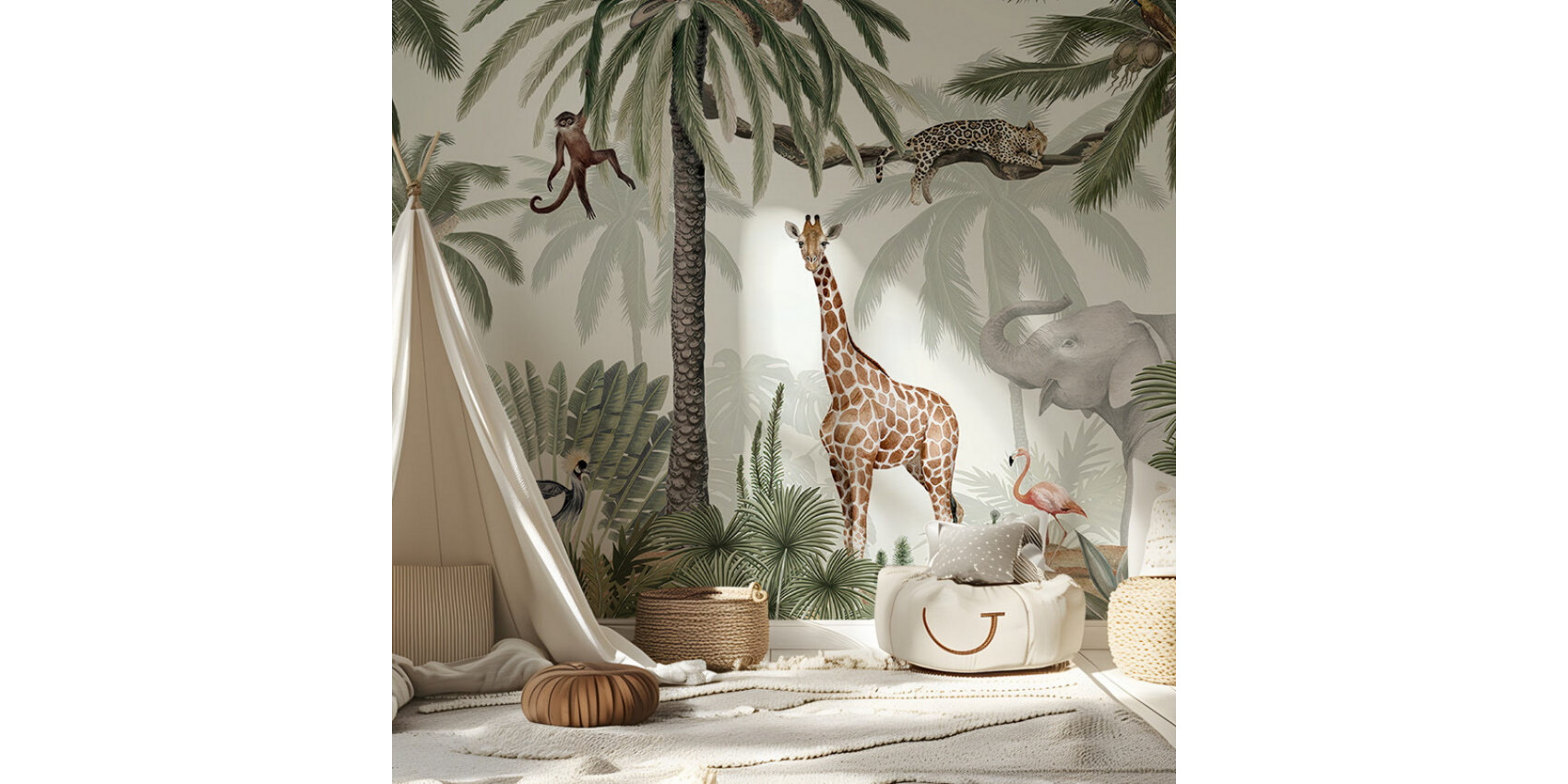 Papier peint enfant Tropical Jive - kikki belle