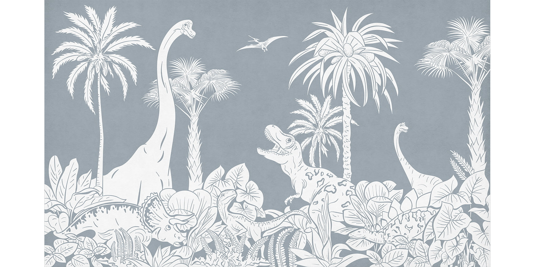 Papier Peint Belgravia DINO KINGDOM (AG2051) - 10 M X 53 Cm, Gris