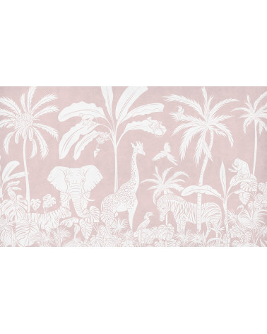 Papier peint enfant Monochrome Jungle - Pink