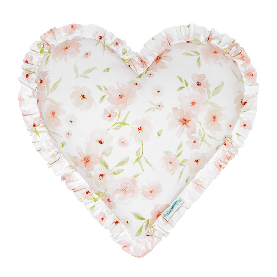 Coussin forme cœur fleurs Coussin forme cœur fleurs
