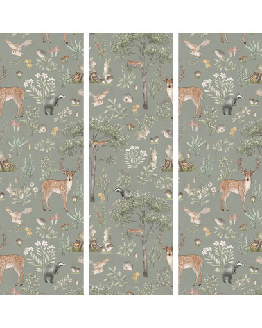 Papier peint enfant Fantastic Forest - green