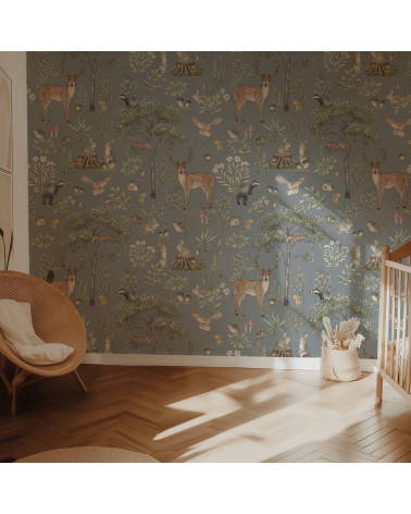 Papier peint enfant Fantastic Forest - blue