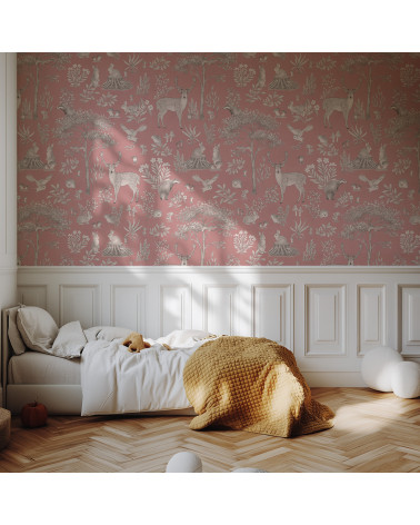 Papier peint enfant Fantastic Forest - vintage pink