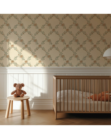 Papier peint enfant - Losange de Pivoines