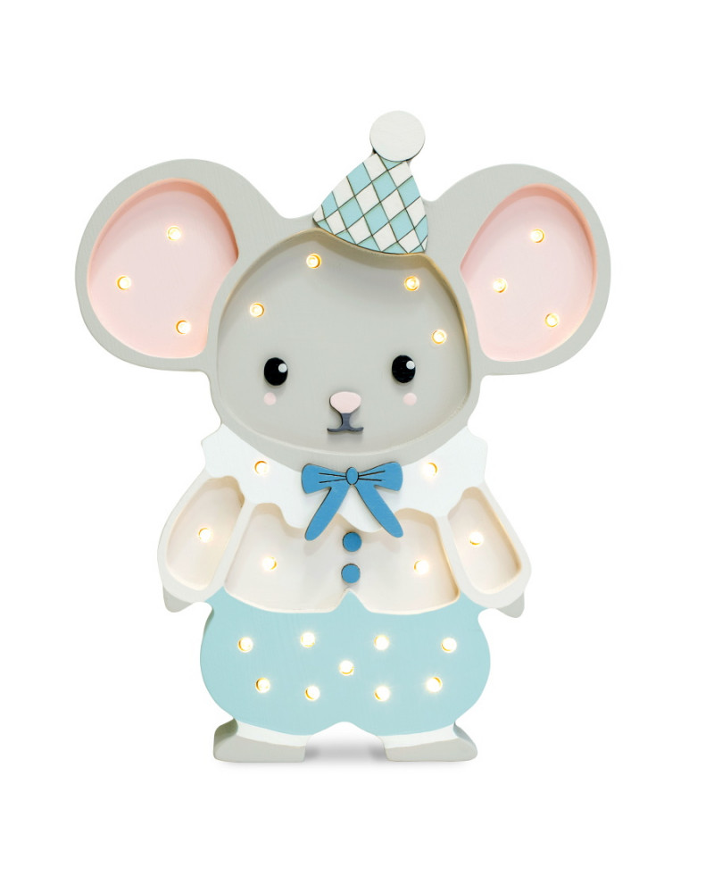 Lampe veilleuse en bois Felix la souris - cloudy blue