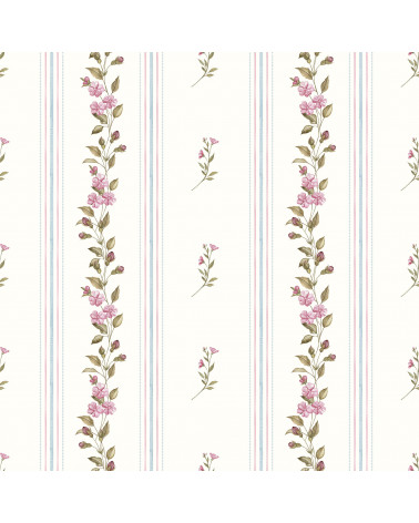Papier peint enfant - Nostalgie Fleurie - rose