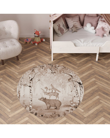 Tapis enfant rond en vinyl Bear King