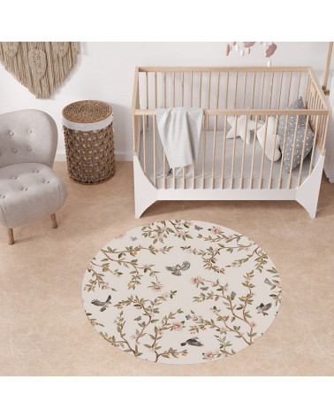 Tapis enfant rond en vinyl Summer Roses