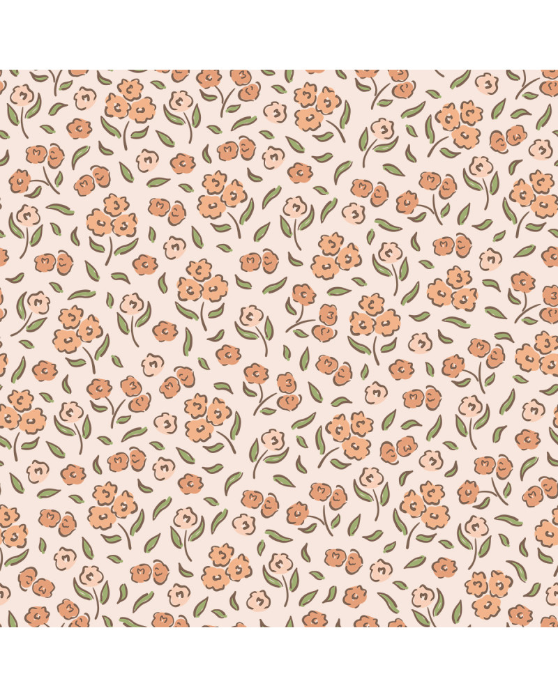 Papier peint enfant  - Petites Fleurs Rétro