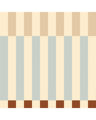 Papier peint enfant rayures Nostalgie bleu et beige