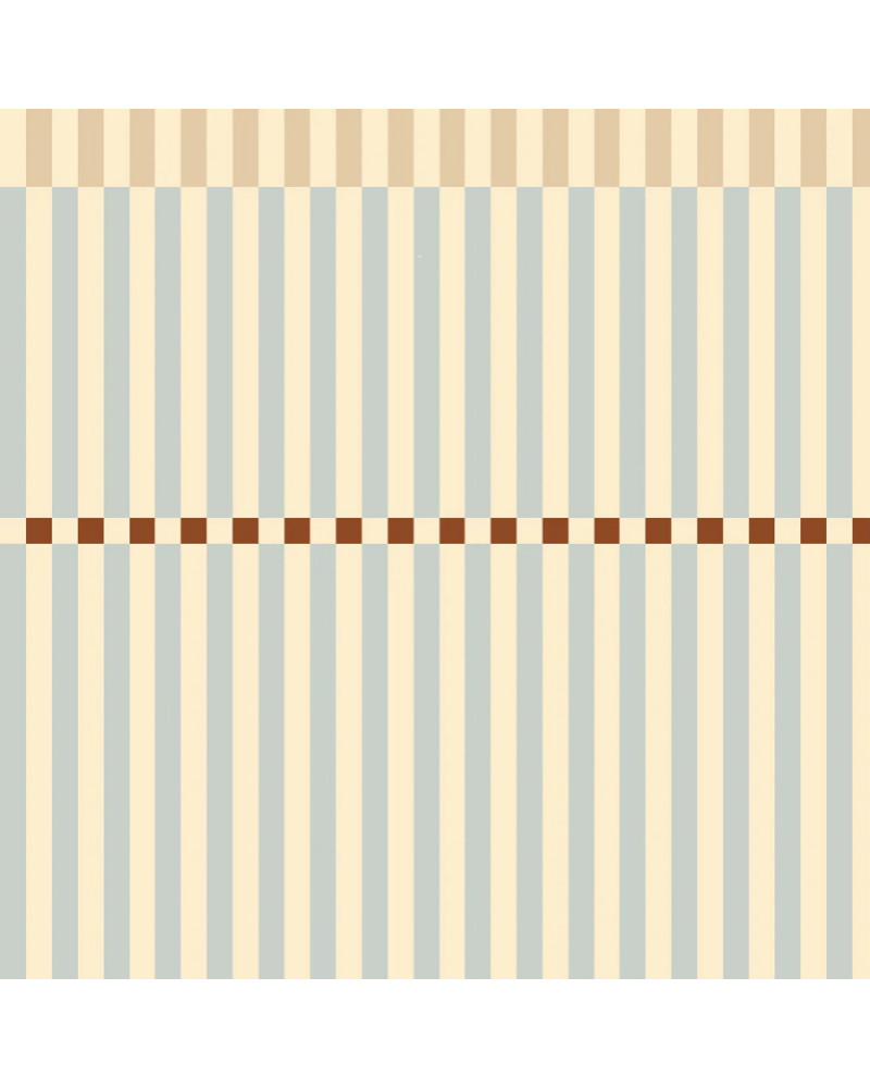 Papier peint enfant rayures Nostalgie bleu et beige