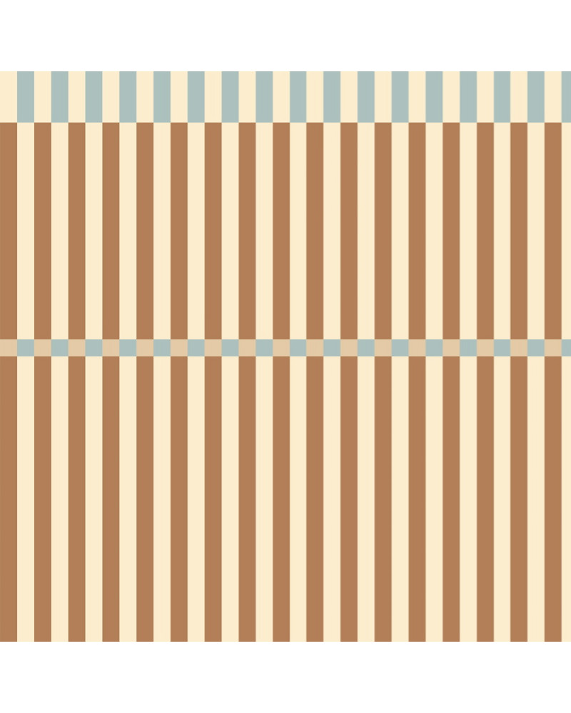 Papier Peint Enfant Nostalgie – Rayures Brun et Bleu Vintage