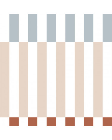Papier Peint Enfant Nostalgie – Rayures Beige et Bleu