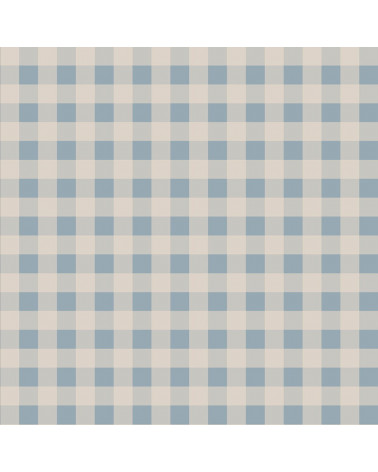 Echantillon papier peint - Carreaux Minimini – Bleu et Crème