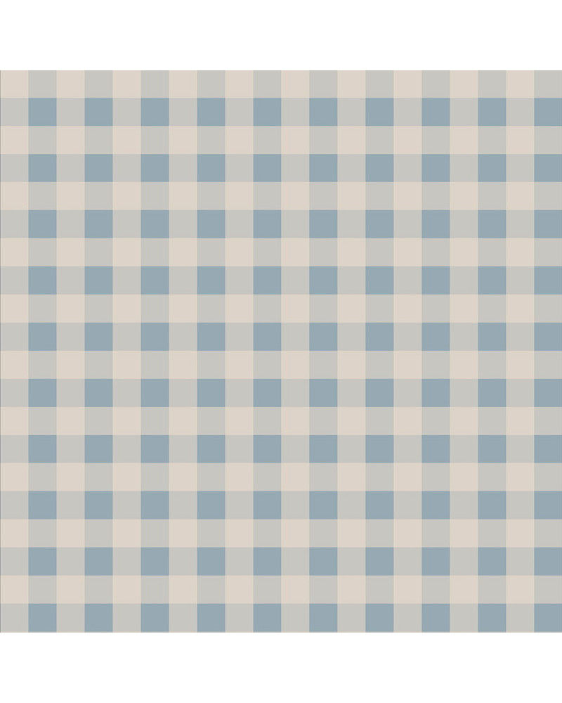Echantillon papier peint - Carreaux Minimini – Bleu et Crème