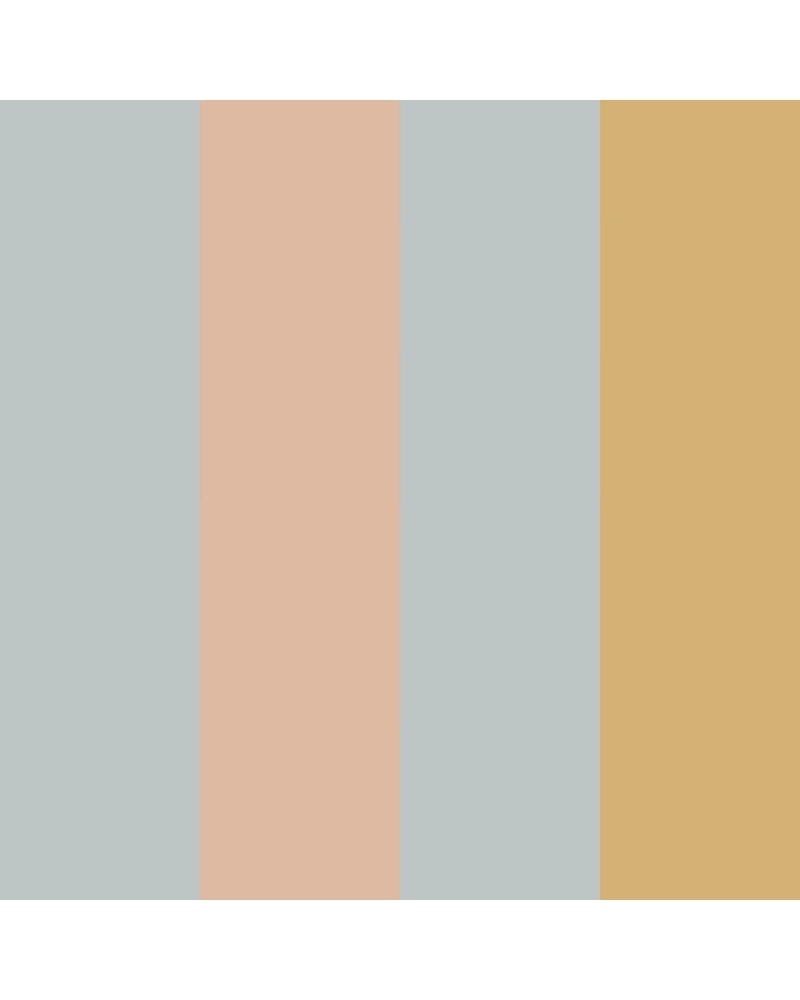 Papier Peint Enfant – Rayures Bleu, Saumon et Jaune