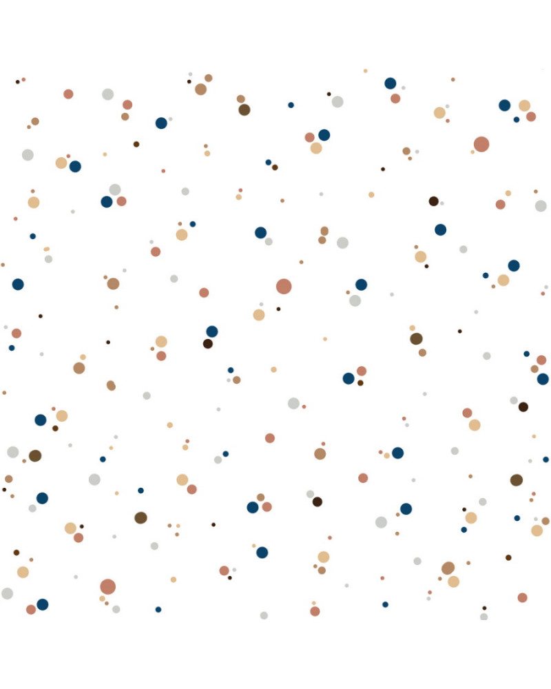 Papier peint enfant mini pois cannelle bleu