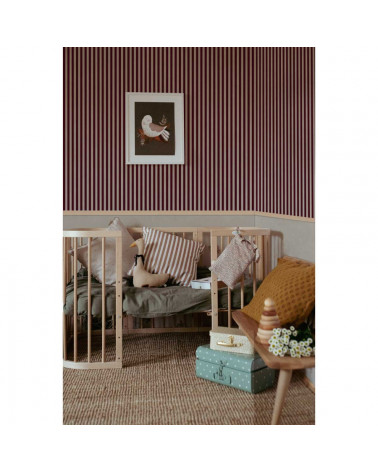Papier peint enfant Maya à rayures fines marron beige