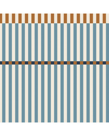 Papier Peint Enfant – Rayures Happy Bleu et Miel