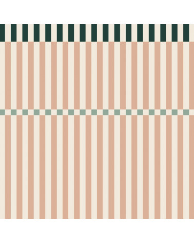 Papier Peint Enfant – Rayures Happy Rose Cerise et Vert