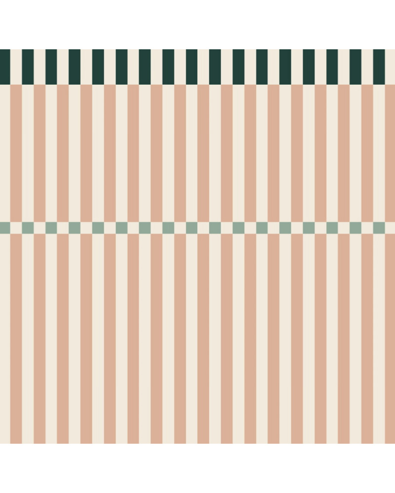 Papier Peint Enfant – Rayures Happy Rose Cerise et Vert