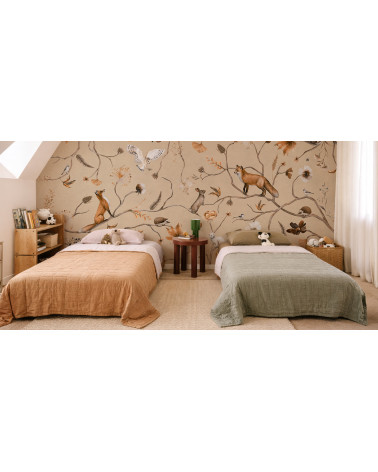 Papier peint enfant Playful Forest - Beige
